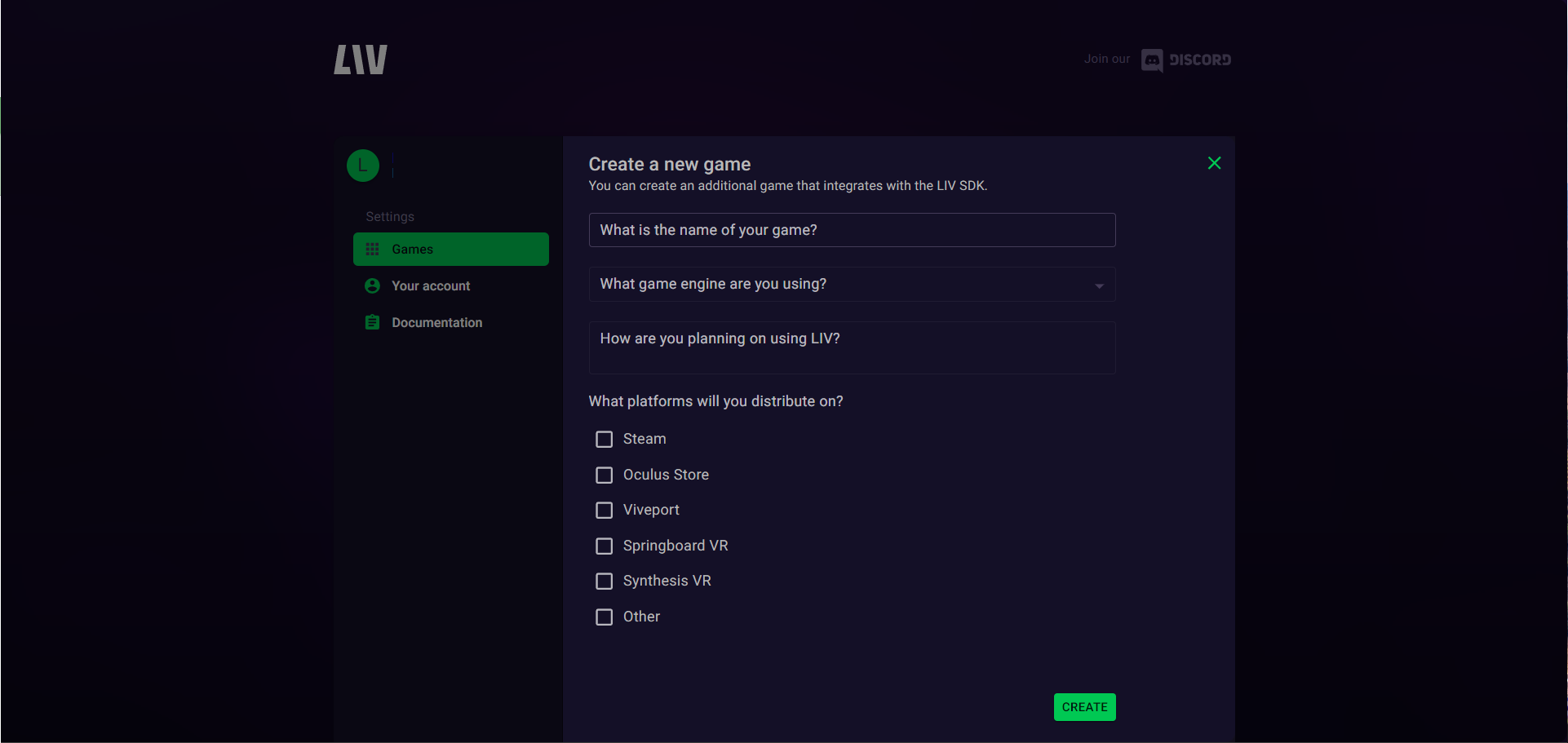 Create game